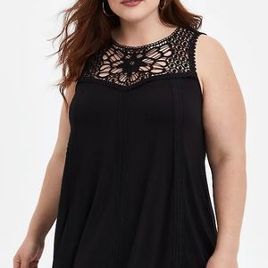 Super Soft Black Embroidered Tank